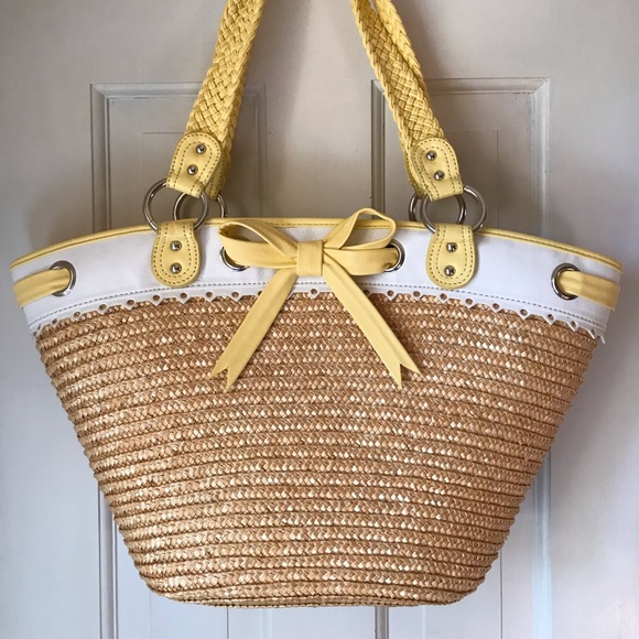 Yellow Straw Handbag - Picture 1 of 7